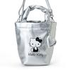 Sanrio Tote Bag with Hello Ages 3 and 264580 2-Way Charm, Kitty, Silver, Up,