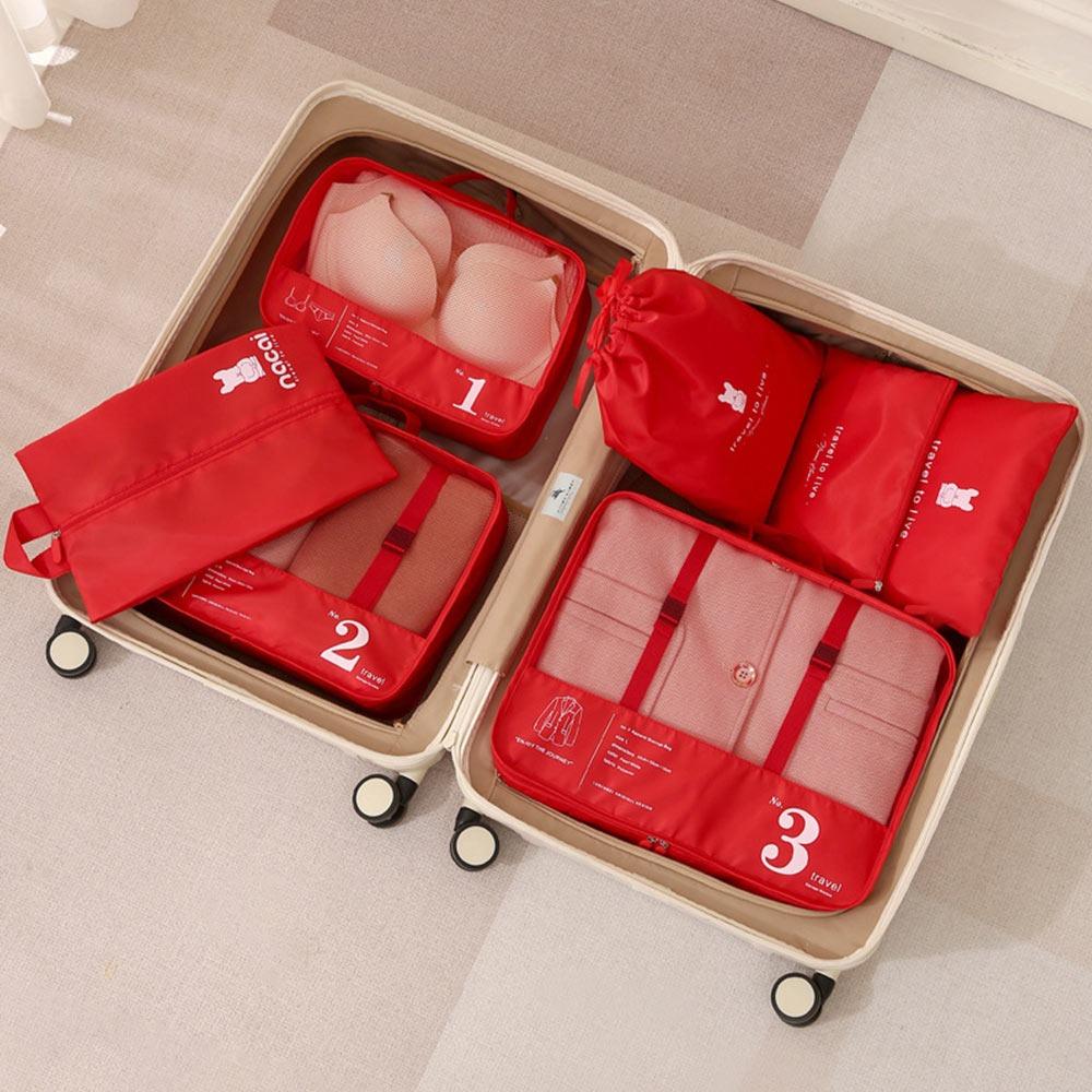 

Стиснута косметичка Органайзер Велика місткість Косметичка для туалетного приладдя Одяг Взуття Багаж Дім червоний