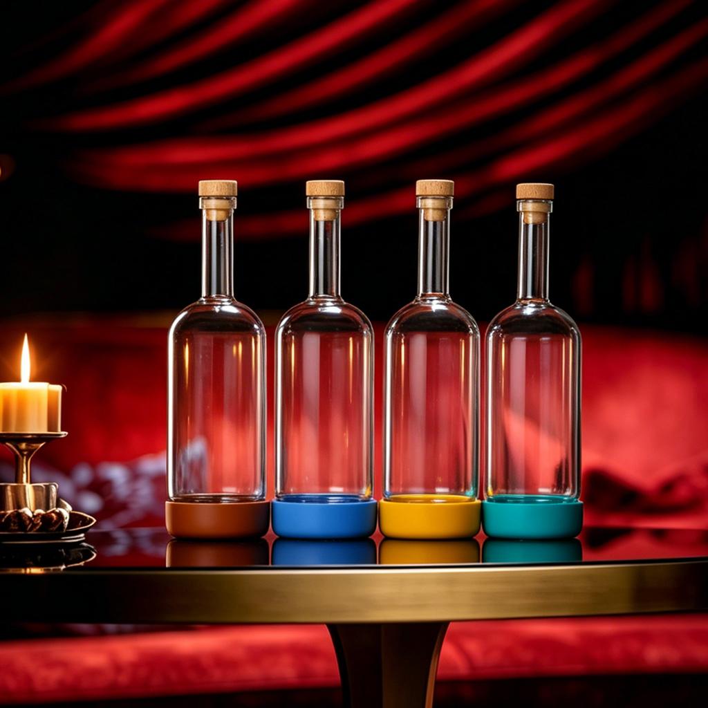 2PCS 800ml Inmeet Creative Bubble Wine Bottle Bar Juice Cocktail Oil Bottle with Scale Bartender Supplies