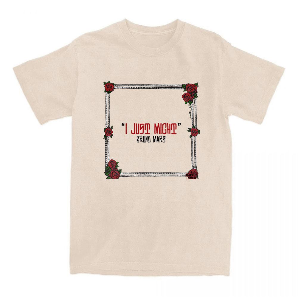 

I Just Might Graphic T-shirt Bruno Mars The Romantic Album Print Tshirts Short Sleeve 100%Cotton Summer Female Tees Men Women Clothing Couples attire M