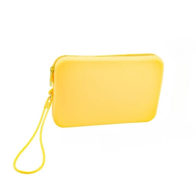 Cute Small Silicone Cosmetic Storage Bag Solid Color Travel Makeup Brush Case Portable Cosmetic Waterproof Organizer