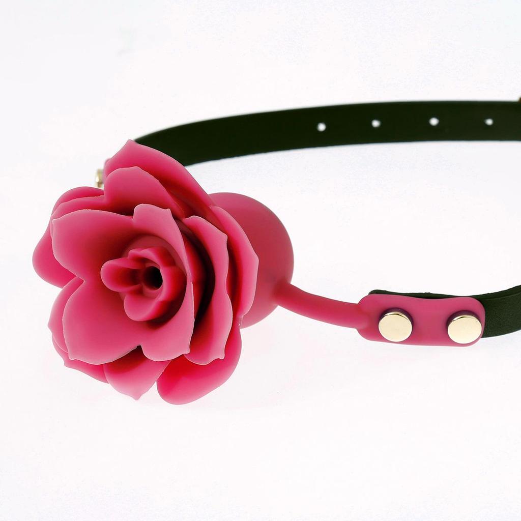 Silicone Rose-Shaped Mouth Gag - BDSM Adult Erotic Training Toy