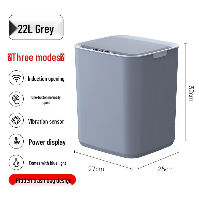 

Умное индукционное мусорное ведро с крышкой – Большая вместимость для ванной, туалета или гостиной Premium, Rechargeable