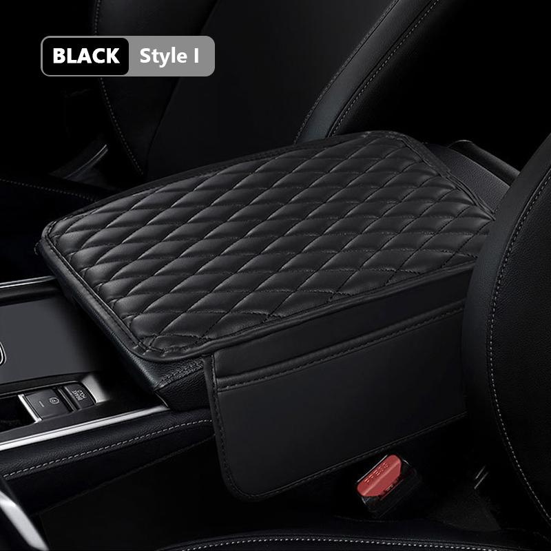 SEAMETAL Universal Car Armrest Box Cover Breathable Arm Rest Cushion Anti-Scratch Center Console Box Protector with Storage Bag PU