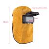 Solar-Powered, Auto-Darkening Filter Lens Welder's Leather Welding Helmet With Hood And Heat-Resistant, Breathable Lens