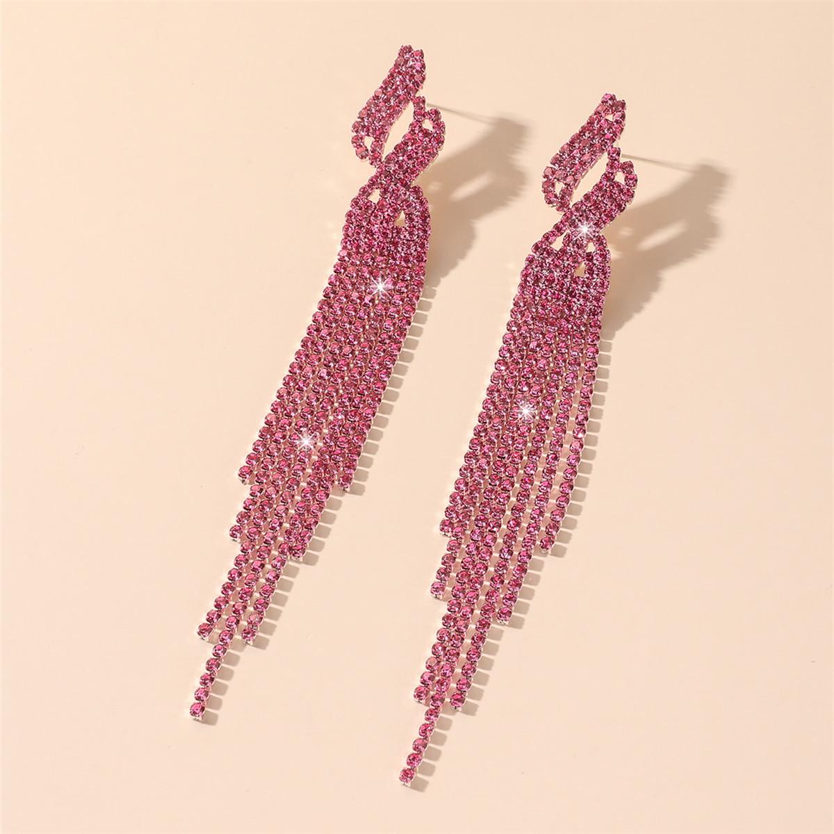 

Элегантные серьги с длинной кисточкой из стразов - Блестящий дизайн с полными бриллиантами для женщин
