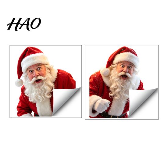 Holiday Home Improvement Gifts Creative Santa Claus Static Window Cling, Glue?Free Christmas Glass Sticker, Removable Xmas Art Reusable Decor
