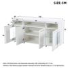 Modern Buffet, LED Illuminated Sideboard, Glass Sideboard, Living Room Buffet with 4 Doors 3 Compartments, Kitchen Cabinet,