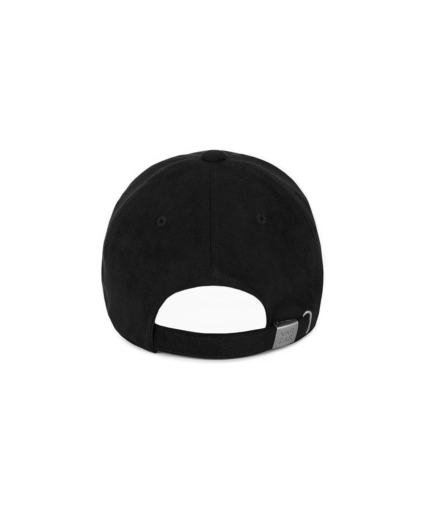 Bajal Va Curved Oval Metallic Suede Ball Cap Black