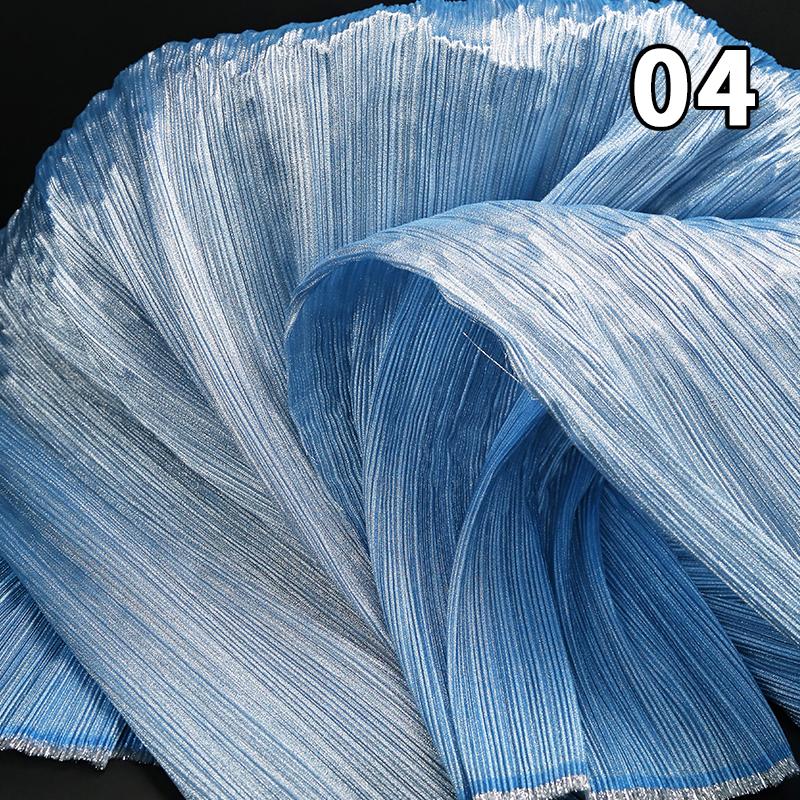 1M Metallic Organ Pleated Fabric Pearlescent Yarn Texture Pleated Designer Fabric For Wedding Stage Dress Textured Background
