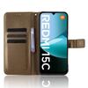 For Xiaomi Redmi 15C 4G (Global) (171mm)/Poco C85 4G (171mm) Leather Wallet Case with Strap Diamond Texture Phone Cover