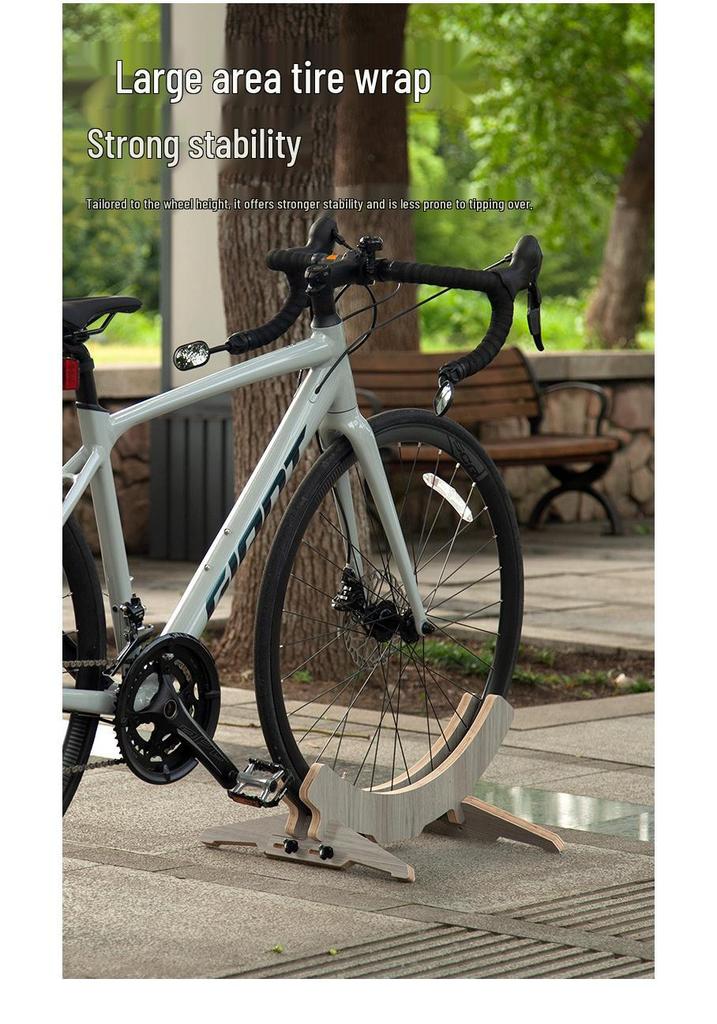 Retro Adjustable Bicycle Kickstand and Wood Display Stand for Mountain Bikes