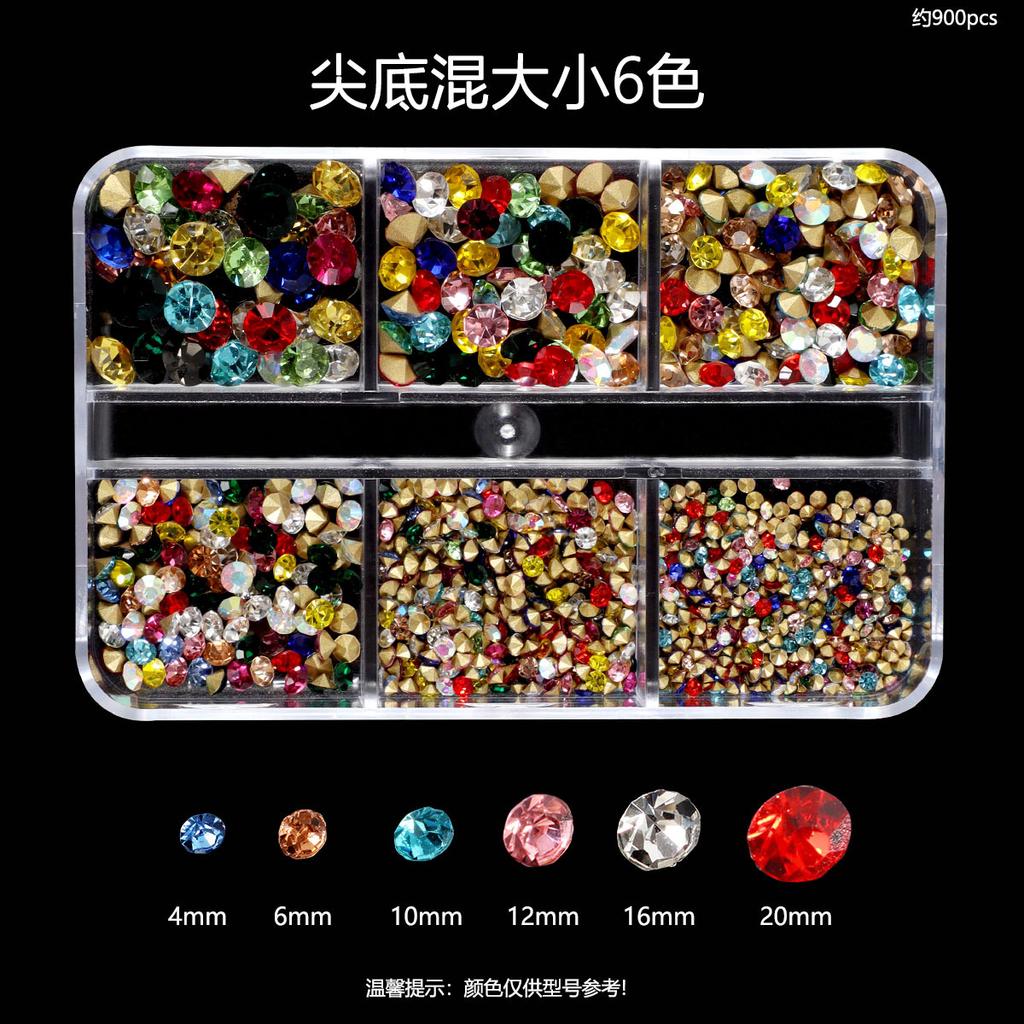 Nail Art Diamond Nail Art Tip Bottom Diamond Color Diamond Size Mixed Glass Round Diamond Nail Diy Nail Art Jewelry