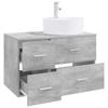 Bathroom Furniture Set 2 Pcs Concrete Grey Engineered Wood