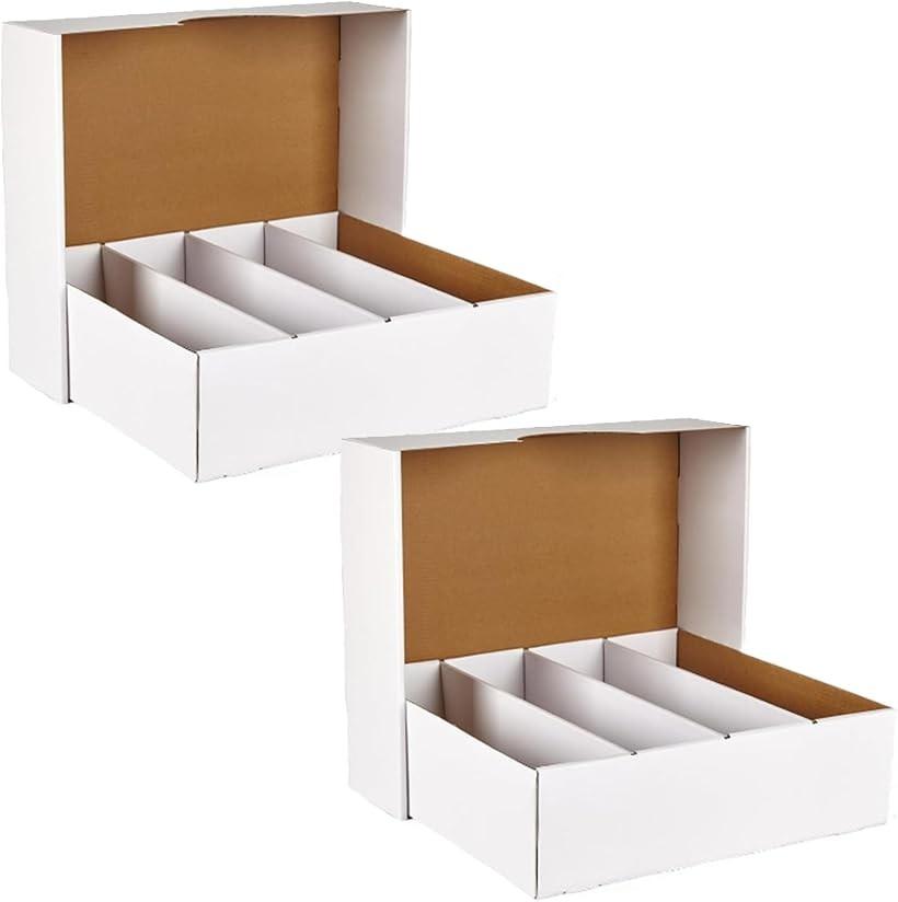 Trading Card Storage Box Dividers Large Capacity Accommodates Approximately 8000 Cards Set 2 Case Collection (white)