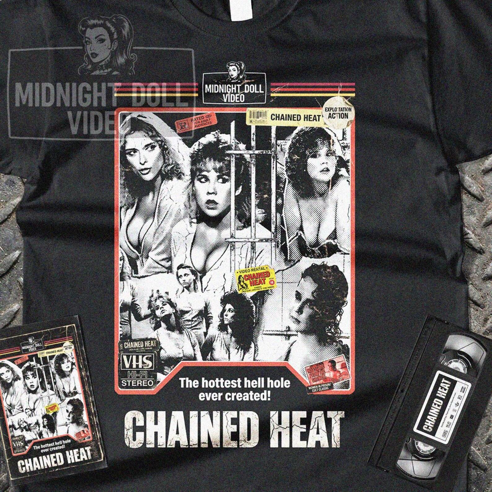 Chained Heat 1983 VHS Tribute Shirt – Linda Blair 80s Cult Action Apparel S