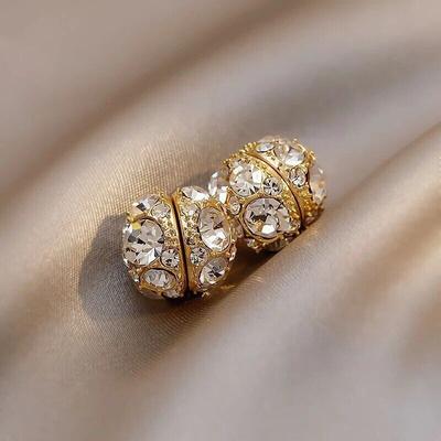 2PCS/SET Zircon Clip Earrings Vintage Fashion Women Non-piercing Ear Clips Party Wedding Jewelry Gifts