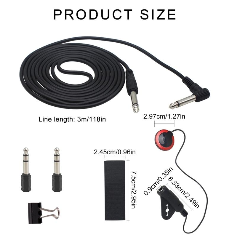 6.35mm Guitar Pickup Piezo Stable Contact Self Adhesive Microphone Pickup For Guitar Bass Violin Banjo Mandolin Ukulele