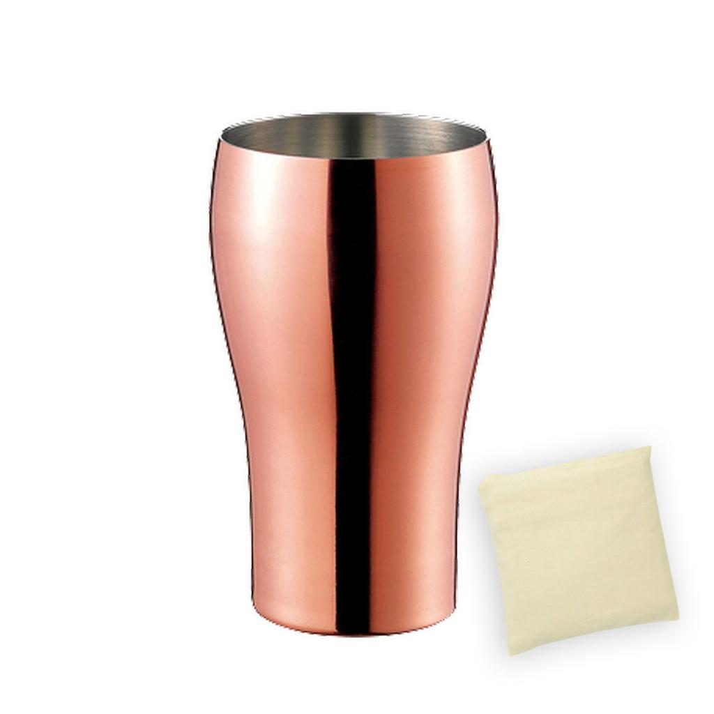 Sake Cup Copper Made in Japan J-kitchens-SimpleBag Set, Mirror, 200ml,