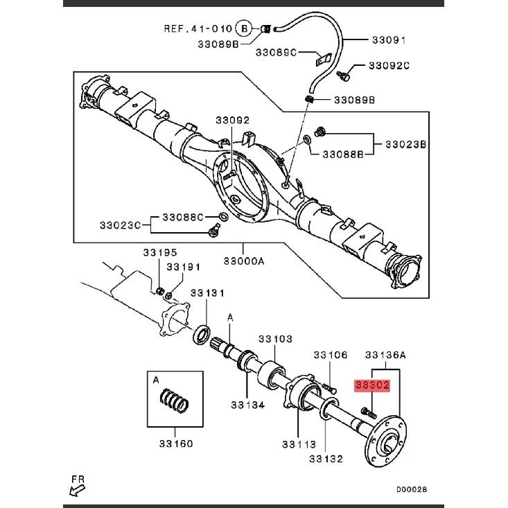Front Wheel Bolt MU159003 For Mitsubishi Sportero L200 1pc MU159003