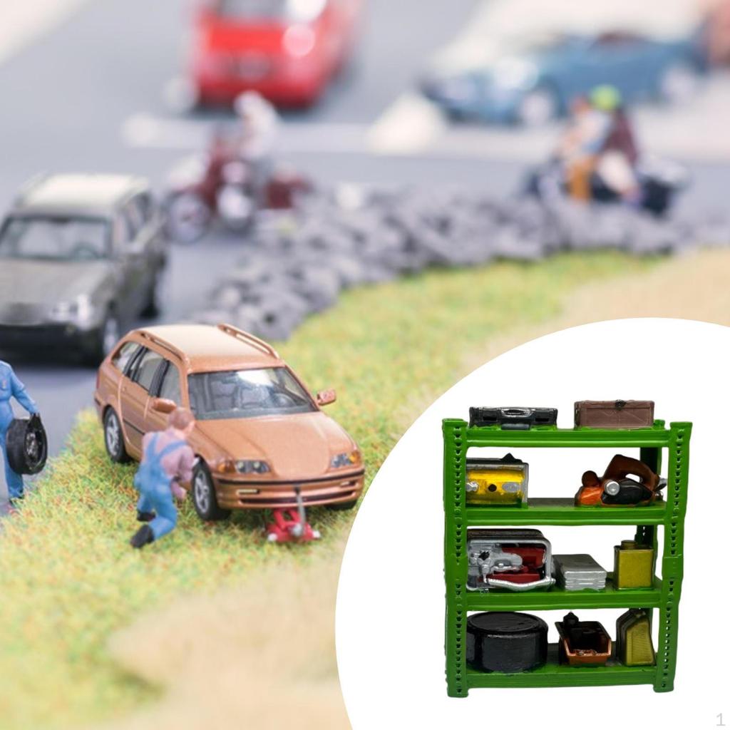 1/64 Car Garage Repair Shelves Auto Scene Architectural Buildings Accessory Props