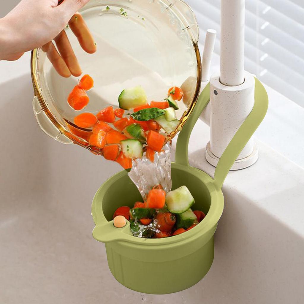 Sink Hanging Strainer Basket Detachable Openable Bottom Cover Kitchen Garbage Filter Multifunctional Quickly Drain