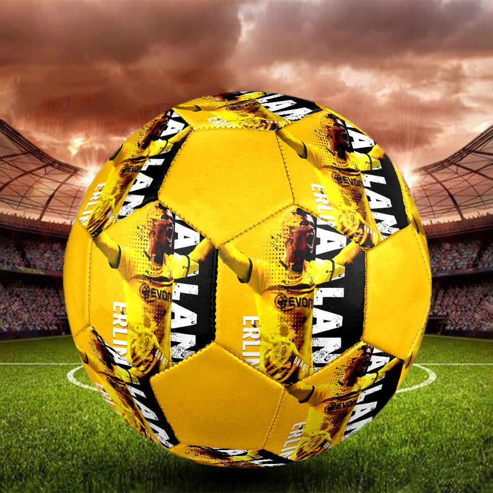1PC Haaland Game Changer taglia 5 pallone da calcio Pallone da calcio indoor Praha Colorato Per tutte le età Cucito a macchina PVC Pronto per la competizione Resistente Alto rimbalzo