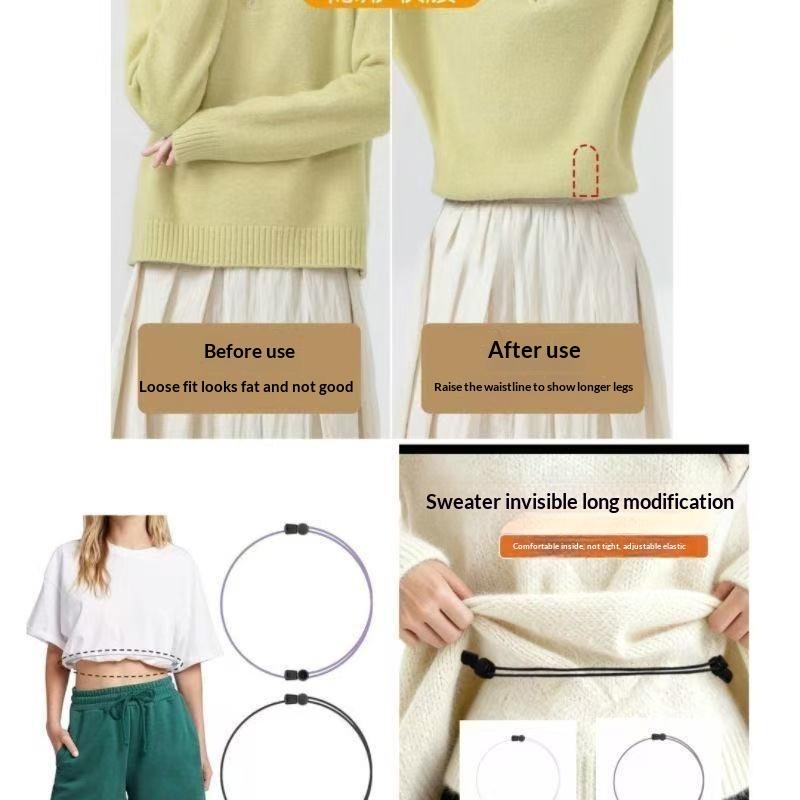 Adjustable Invisible Shirt Tuck Belt Elastic Anti-Wrinkle Undergarment Lock Strap for Men Office Business Wear