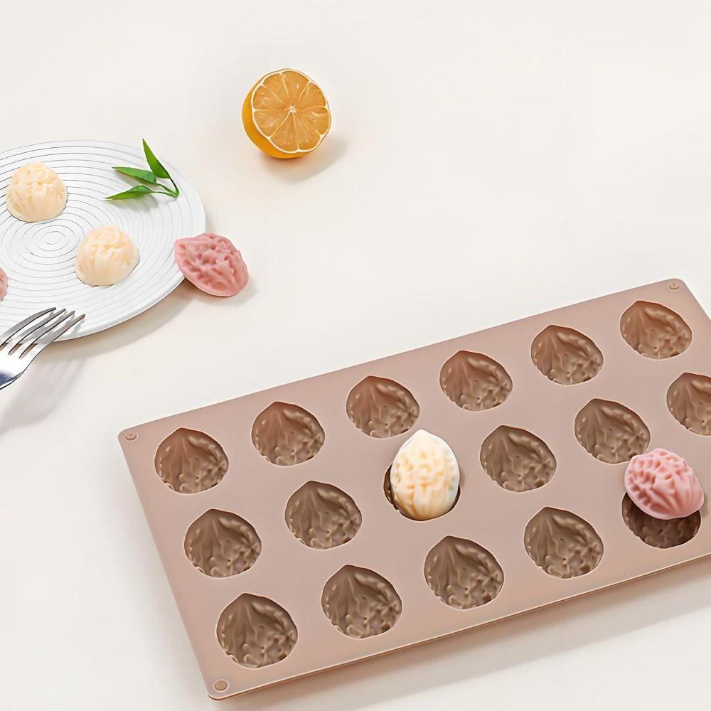 Heat-Resistant Walnut Silicone Molds 18-Cavity Baking Cake Mold New 3D Walnut Cookie Molds  Candy