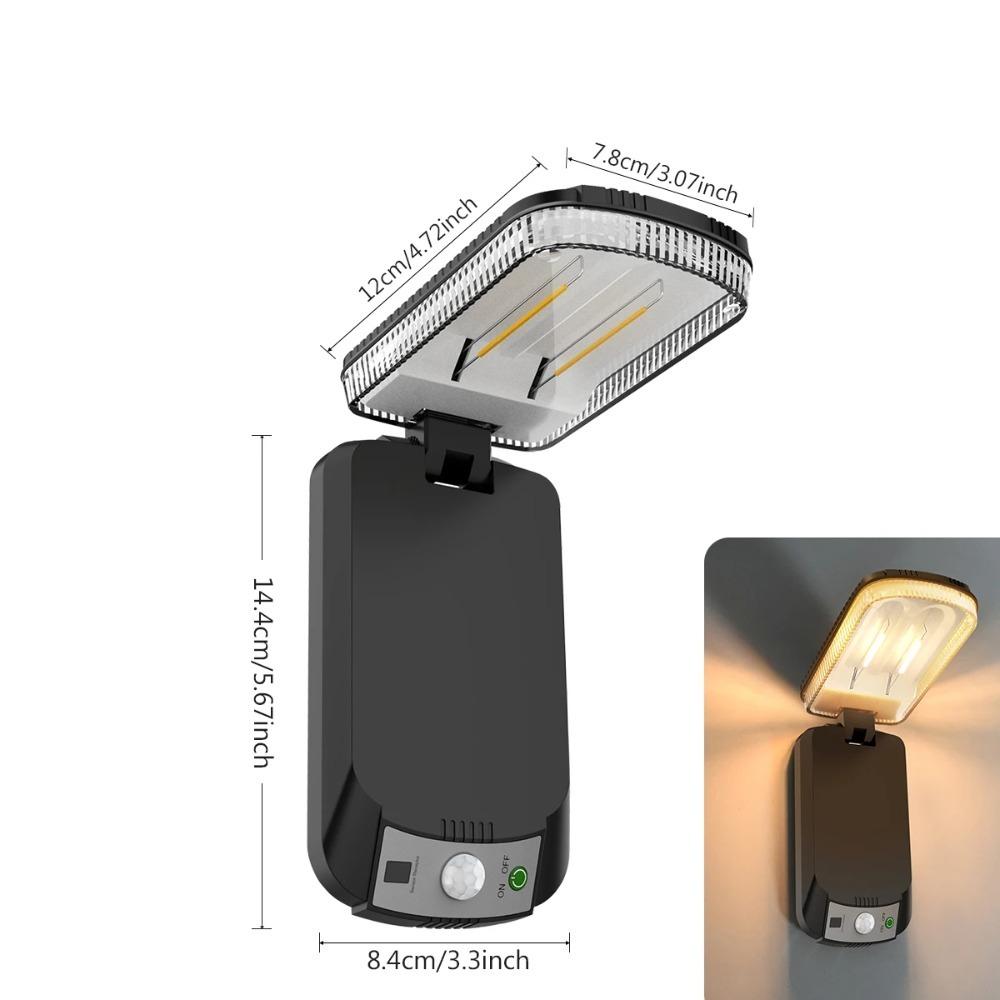 Solar Foldable Wall Lamp Auto-Dimming Zero Electricity Cost 3 Lighting Mode IP65 Waterproof Solar Light for Porch Garage Pathway