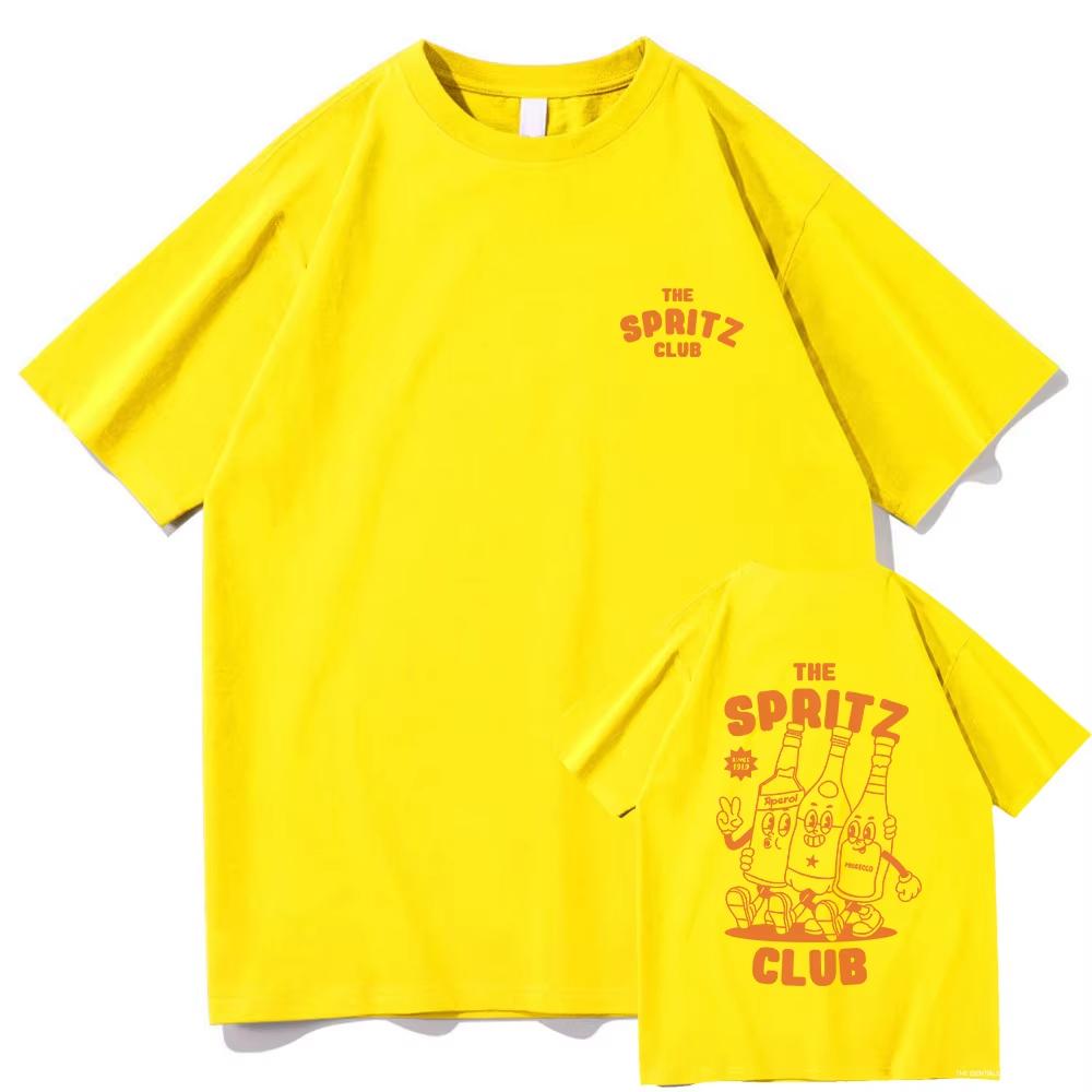 Aperol Spritz Club T Shirt Espresso Men_women Harajuku Vintage Graphic Tshirt Unisex High Quality Tshirt Short Sleeve Casual Clothing