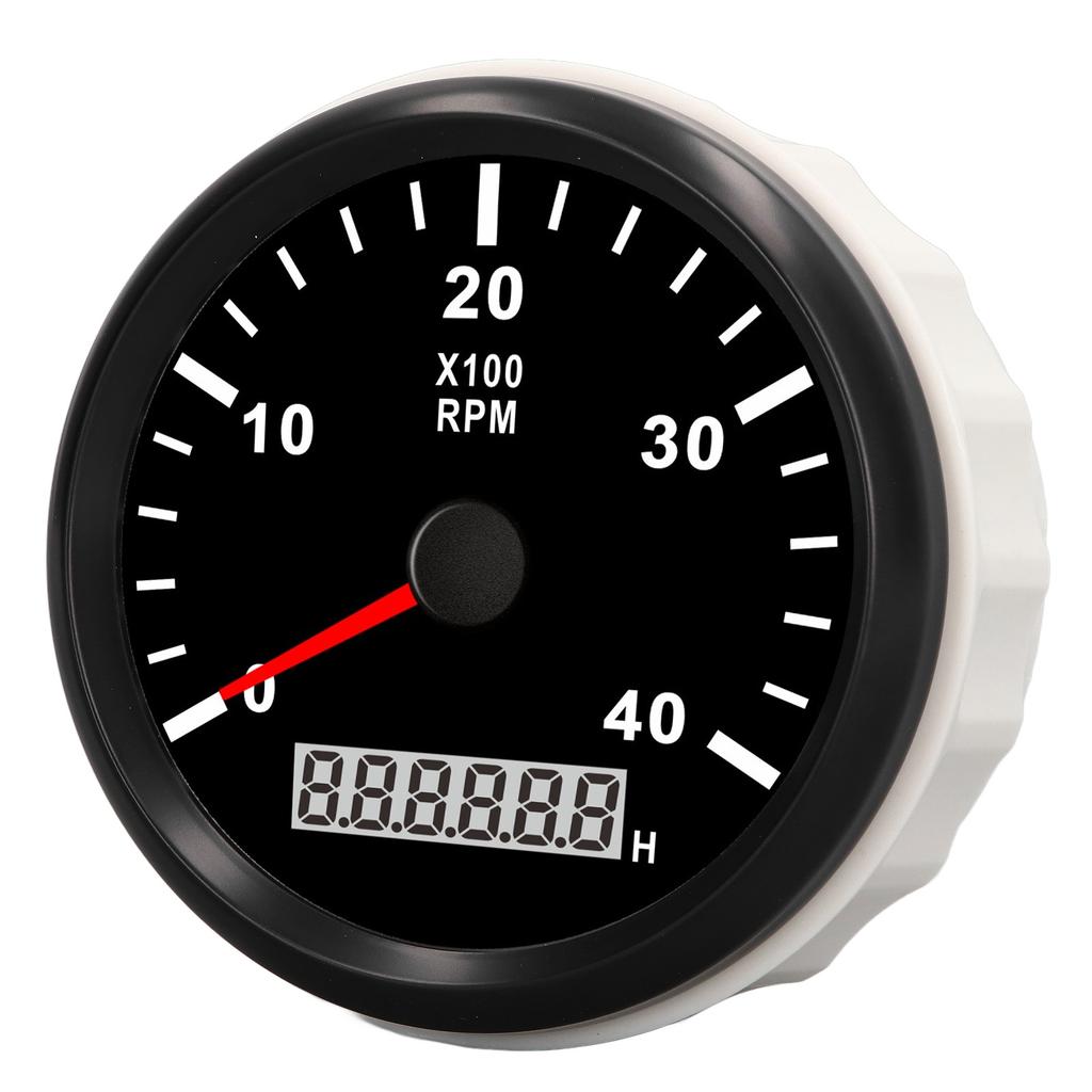 85mm 0‑4000RPM Engine Tachometer with 0.0‑99999.9H Hourmeter IP67 Waterproof Anti Fog Red Backlit for Car Truck Ship