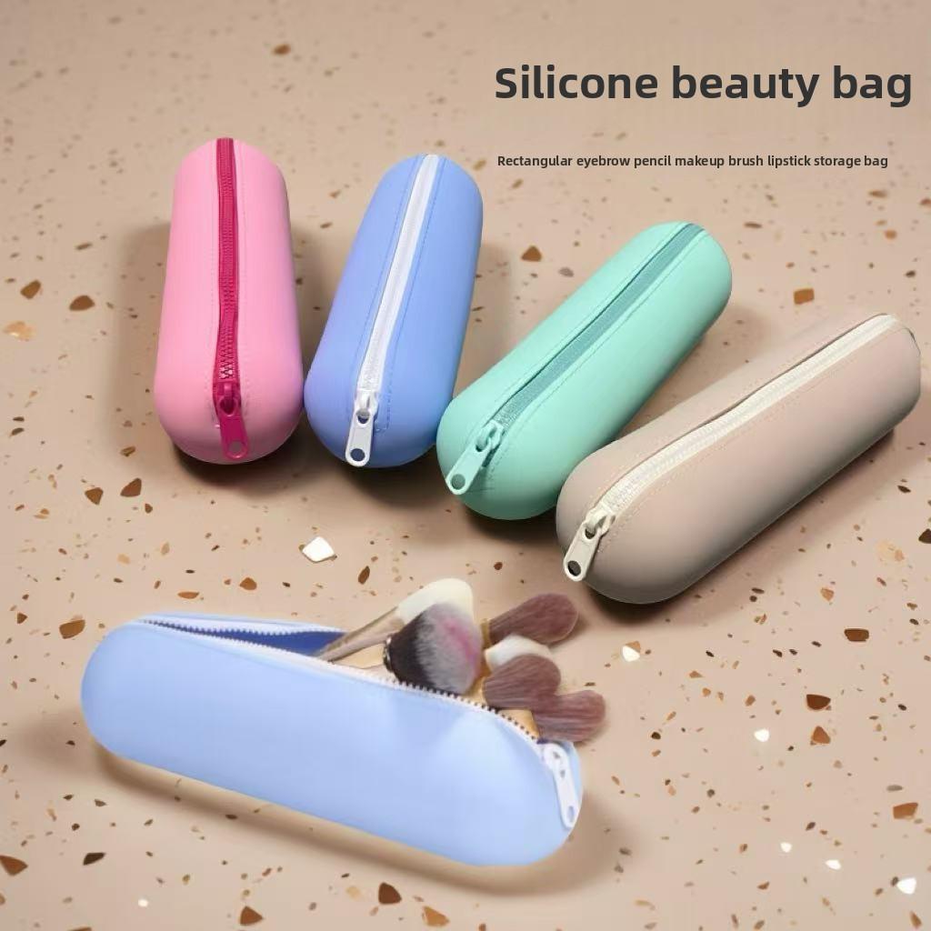 Silikon-Aufbewahrungsbeutel, Lippenstift-Kosmetik-Aufbewahrungstasche, große Schüler-Schreibwarenbox, wasserdichte Tasche