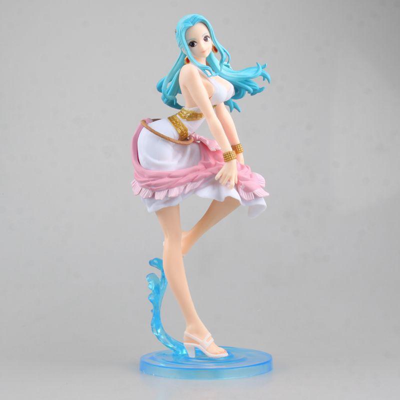 Girl Nefeltari Vivi Princess Blue Long Haired Dress Ver. PVC Action Figures  Vivi Nami Luffy Collectibles Model Toys