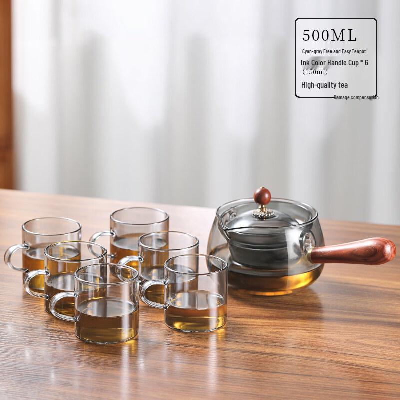 ZISIZ Side Handle High Temperature Resistant Glass Teapot