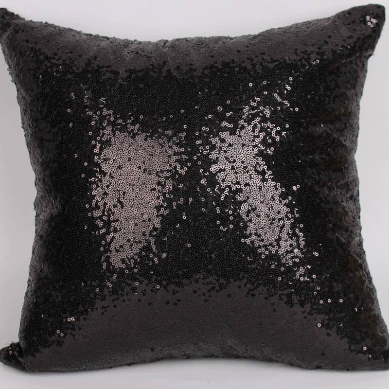 Chameleon Fabric Sequin Pillowcase With Solid Color For Living Room Decor