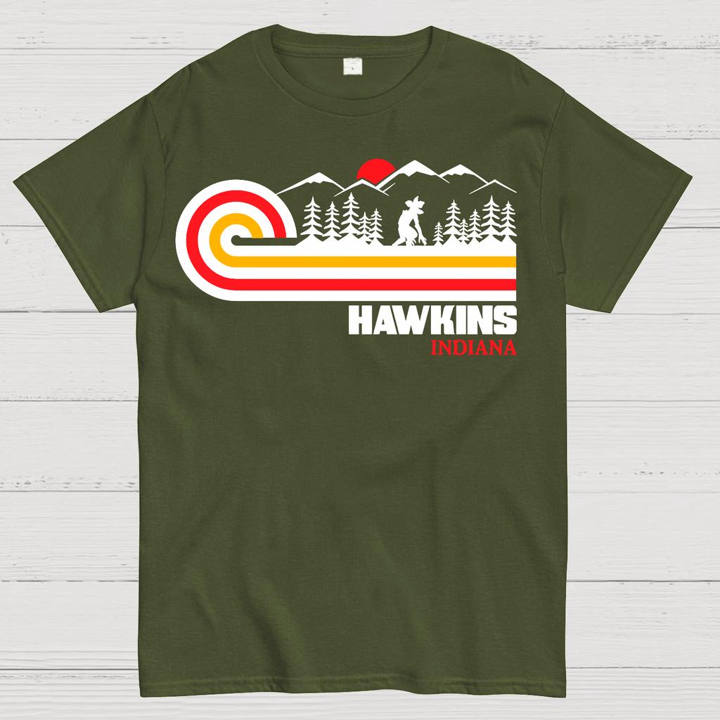 Visit Hawkins Indiana 70s Retro Cotton Summer Casual Cool Loose T-Shirt