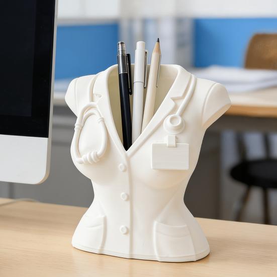 Nurse Uniform Pen Holder 3D Printed Medical Theme Desk Organizer for Pens Makeup