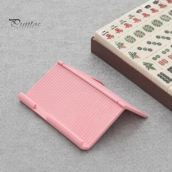 Mahjong Card Storage Rack Holder for Table, Under-Mat Slide-in Stand, 3D Printed Angled Viewing Display American Low Profile