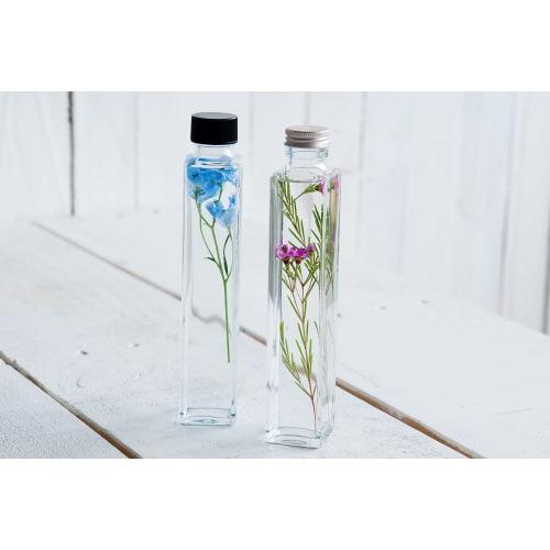 Glass Bottle Glass Bottles, Clear Bottles, Square Bottles, SSE-200A OF214ml, Suitable for Herbariums, Dressings, Sauces, and Oils - Set of 10 - (L