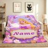 Custom Name Princess Garden Flannel Blanket Throw Blanket Soft Warm Sofa Bed Home Decor Unique Gift