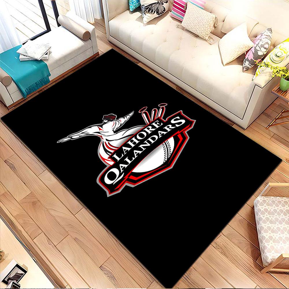 Lahore Qalandars Logo Design Patterned Carpet, Non Slip Mat Suitable for Living Room and Bedroom Sofas