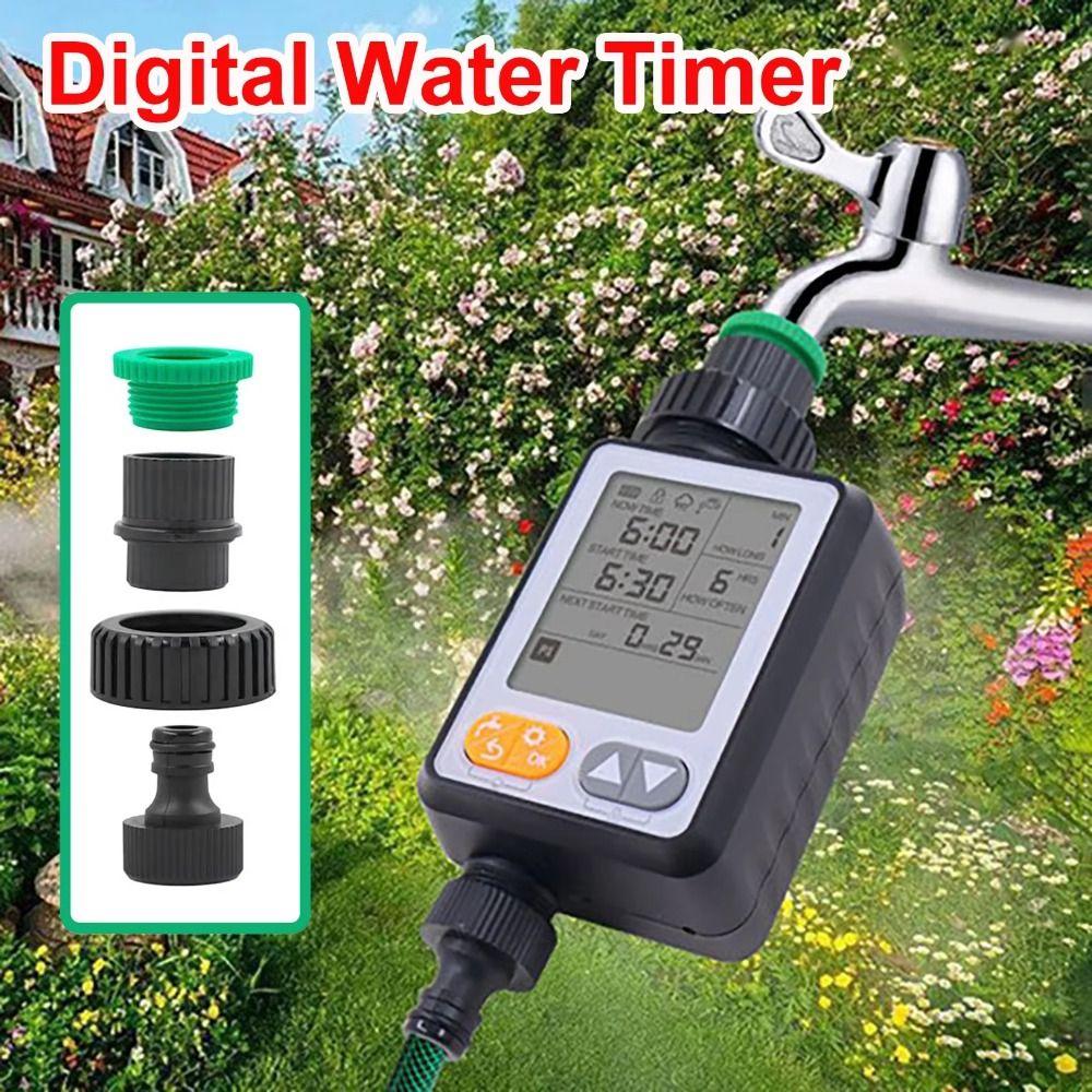 Large Screen Digital Watering Timer IPX5 Waterproof Garden Watering Timer  Garden Sprinkler Systems