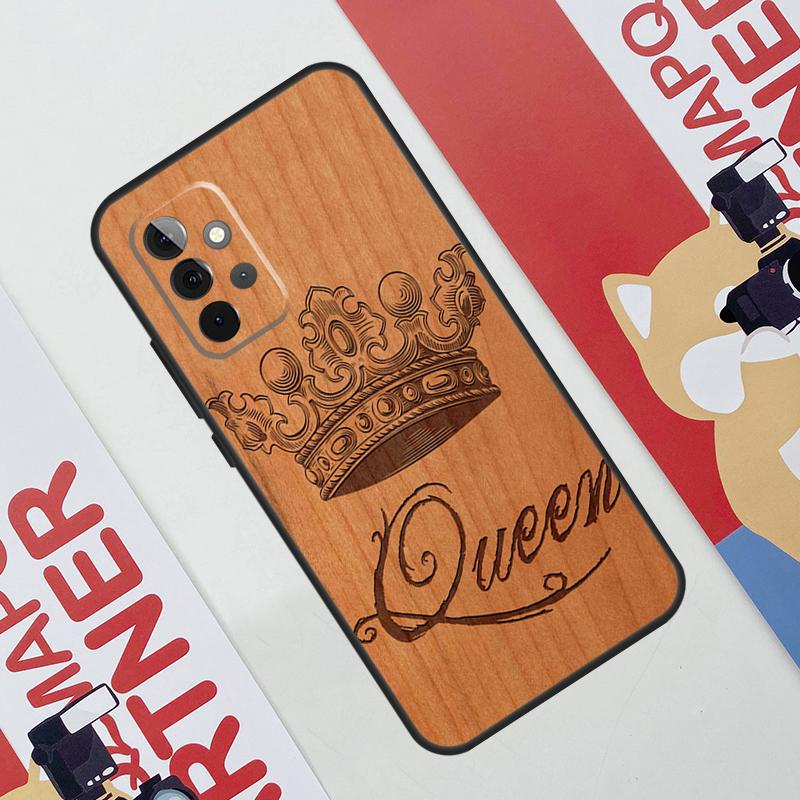 King Queen Crown Case For Samsung Galaxy A52 A32 A12 A56 A36 A16 A13 A23 A33 A53 A54 A34 A14 A15 A35 A55 A17