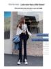 Summer 2026 Women's Black Split Denim High Waist Micro Flare Pants - Loose, Slimming, Floor Length Jeans