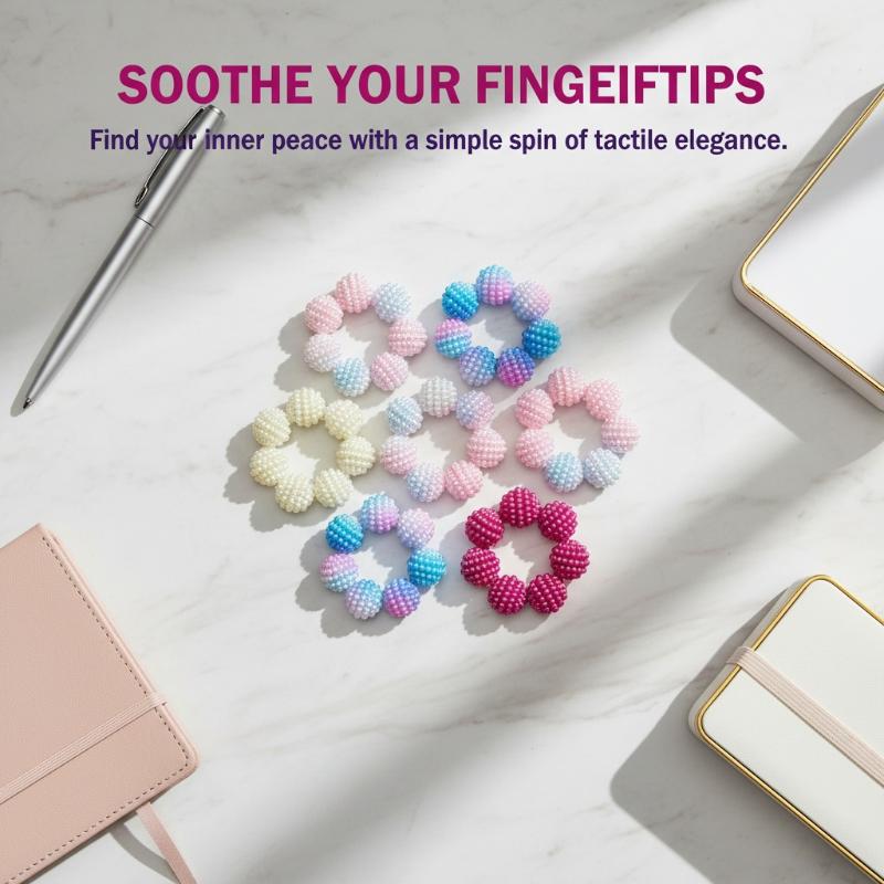 5 stk Sæt Stressaflastning Finger Angst Ringe Til Kvinder Mænd Justerbar Sensorisk Pigget Perle Afslapning Beroligende Fidget Finger Massager
