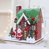Christmas Wooden House Ornament Buildings Gift Hanging Decor Santa Elements for Fireplace Wall