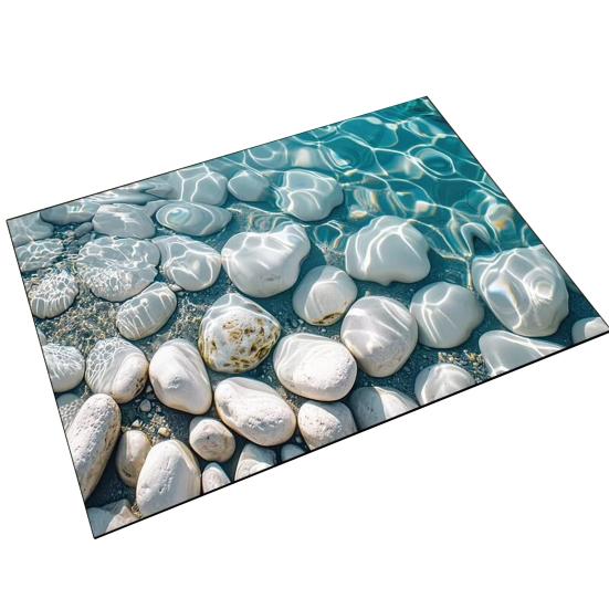 Golvmatta Halkfri Badrumsmatta med Grov Yta Gummiprickar på Baksidan Mjuk Beröring Diatomitlera Snabbtorkande Dräneringshål Badrumsmatta