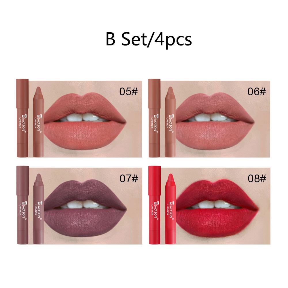 4 Teile/satz Antihaft-Cup Lippenstift Wasserdichter und schweißfester Lippenstift