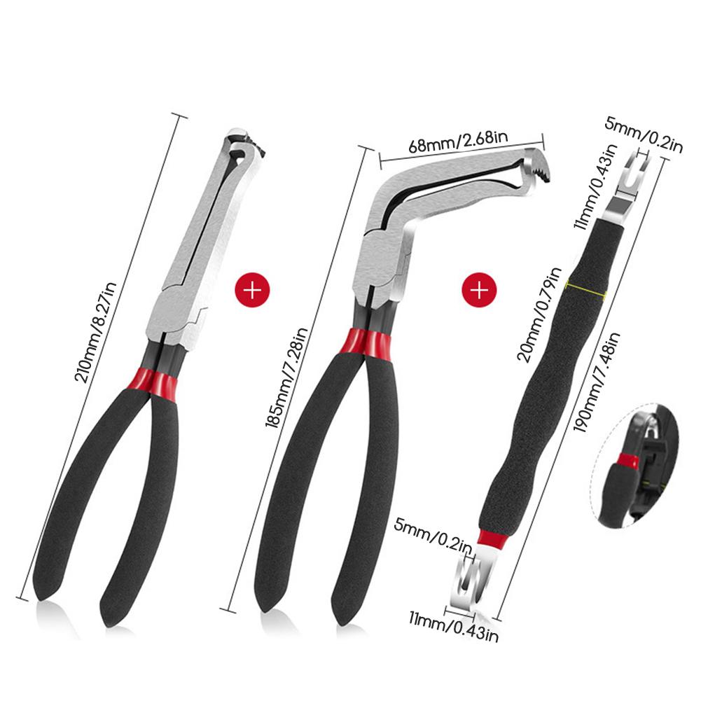 3pcs Electrical Disconnect Pliers Multifunctional Automotive Plug Connector Separator Tools Car Maintenance Disassembly Pliers